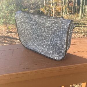 Thirty-One grey and white cosmetic bag